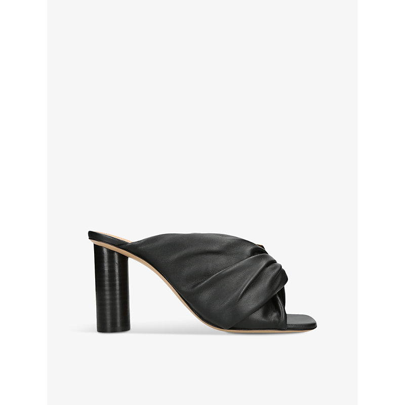 Shop Jw Anderson Women's Black Chain Twisted-strap Leather Heeled Mules