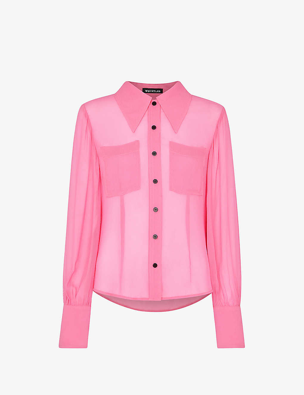 Whistles Womens Pink Penelope Semi-sheer Woven Shirt