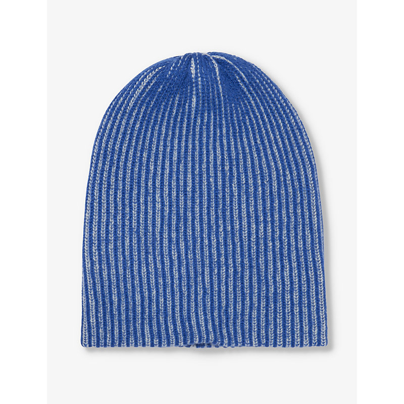The Elder Statesman Mens Blue Jay Bluebelle Ribbed-knit Cashmere Beanie