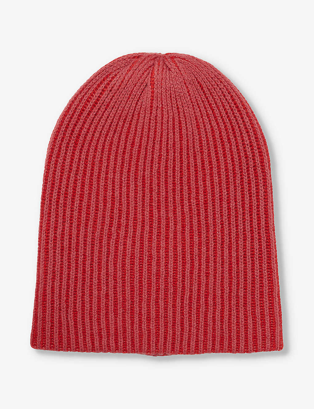 The Elder Statesman Mens Rosehip Red Ribbed-knit Cashmere Beanie