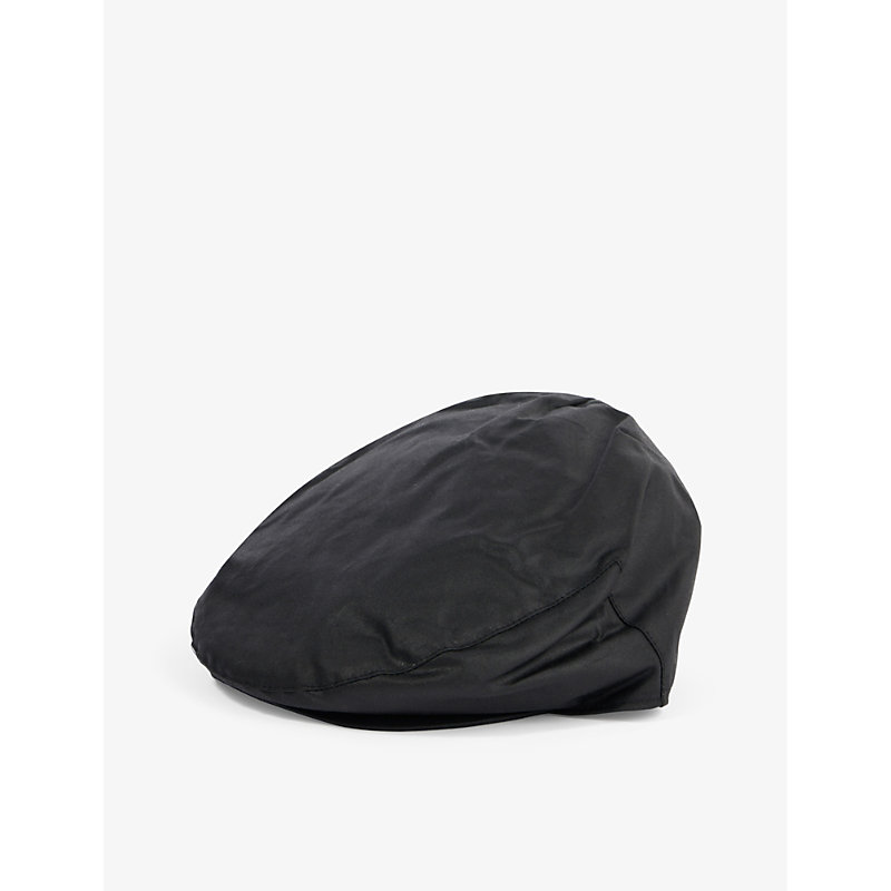 Barbour Mens Black Flat Buttoned-peak Waxed Cotton Cap