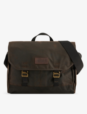 Barbour leather hot sale messenger bag