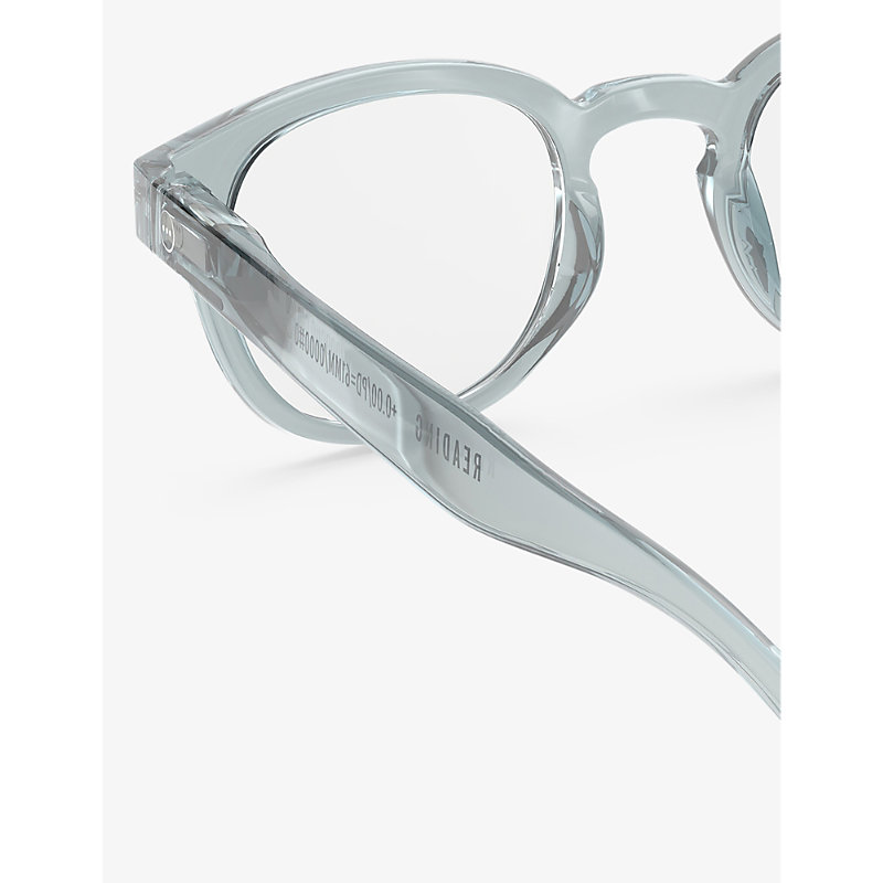 Shop Izipizi #c Round-shape Reading Glasses In Frozen Blue