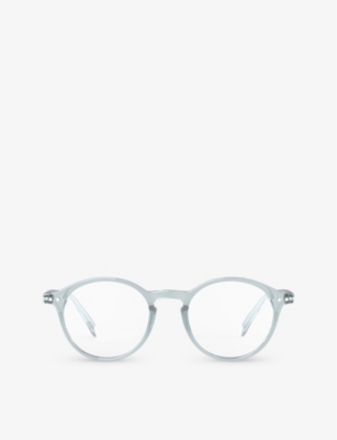 Shop Izipizi Men's Frozen Blue #d Round-frame Reading Glasses In Pale Blue