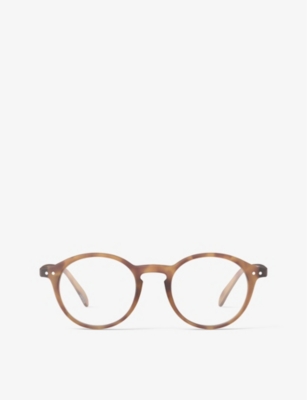 Izipizi Mens Havane #d Round-frame Reading Glasses +2 In Brown