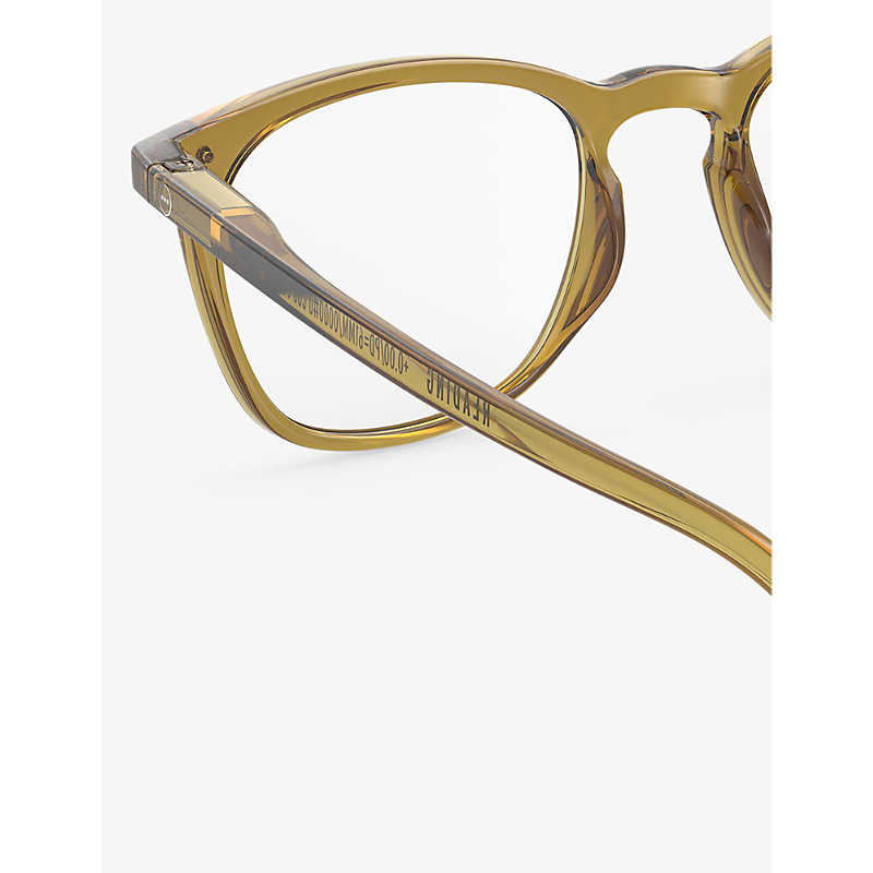 Shop Izipizi Men's Golden Green #e Square-frame Reading Glasses In Yellow