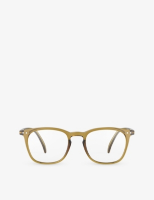 Izipizi Men's Golden Green #e Square-frame Reading Glasses In Yellow