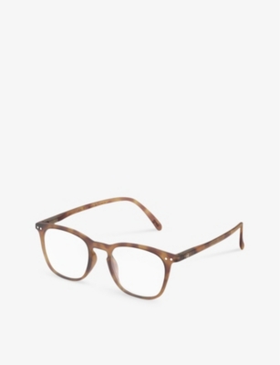 Izipizi Mens Havane #e Square-framed Golden Green Reading Glasses In Havane