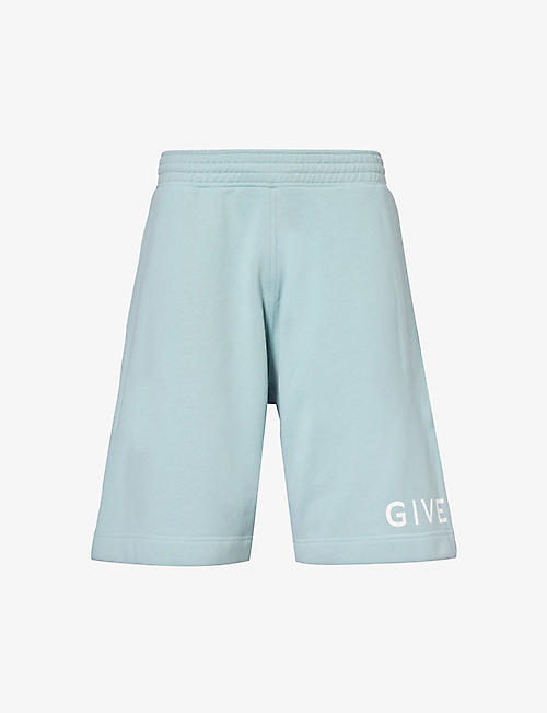 GIVENCHY: Brand-print relaxed-fit cotton-jersey shorts