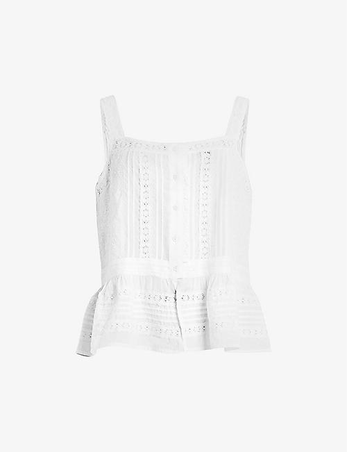 ALLSAINTS: Catalina broderie woven top