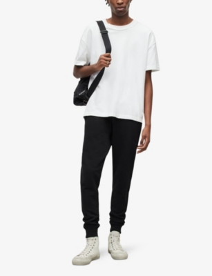 ALLSAINTS: Raven logo-embroidered cuffed cotton-jersey jogging bottoms
