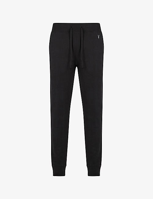 ALLSAINTS: Raven logo-embroidered cuffed cotton-jersey jogging bottoms