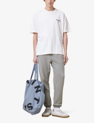 ALLSAINTS: Raven logo-embroidered cuffed cotton-jersey jogging bottoms