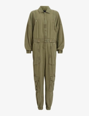 ALLSAINTS: Frieda patch-pocket lyocell jumpsuit