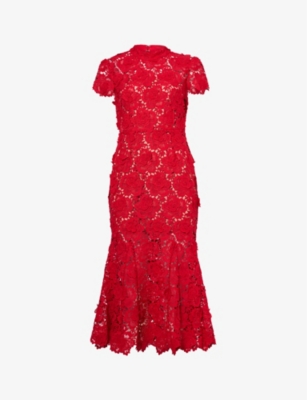 Womens Self-Portrait multi Floral Cut-Out Midi Dress