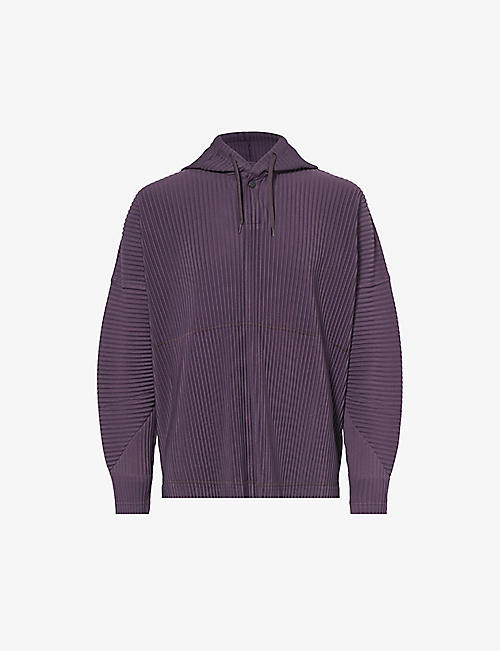 HOMME PLISSE ISSEY MIYAKE: Pleated relaxed-fit knitted hoody