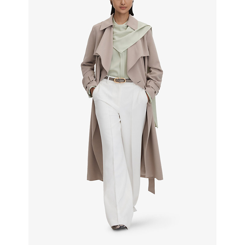 Shop Reiss Women's Sage Emilia Detachable-scarf Satin Blouse