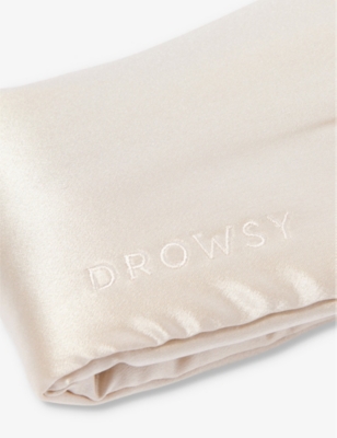 Shop Drowsy Sleep Co Women's Dusty Gold Brand-embroidered Padded Silk Sleep Mask