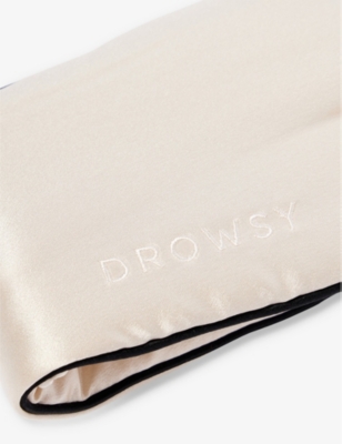 Drowsy Sleep Co Brand-embroidered Padded Silk Sleep Mask In Pipe Dreams Dusky/black