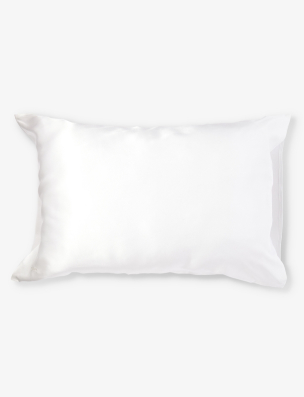 Brand-embroidered silk pillowcase