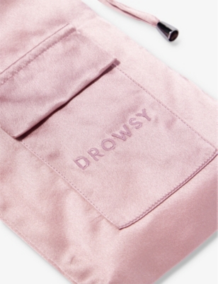 Shop Drowsy Sleep Co Womens Damask Rose Brand-embroidered Flap-pocket Silk Pouch
