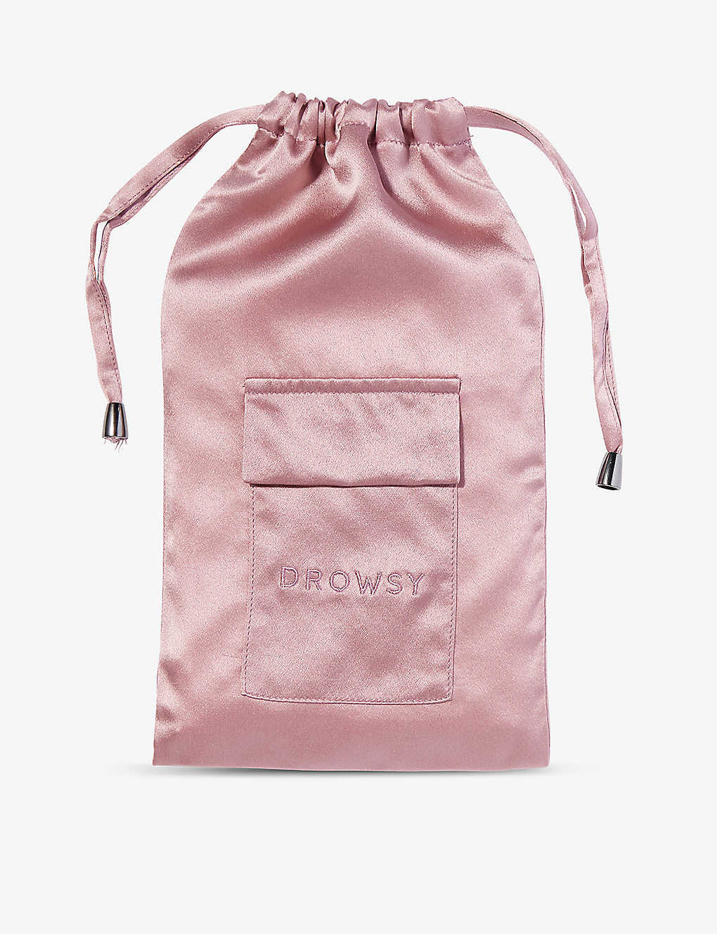 Drowsy Sleep Co Womens Damask Rose Brand-embroidered Flap-pocket Silk Pouch