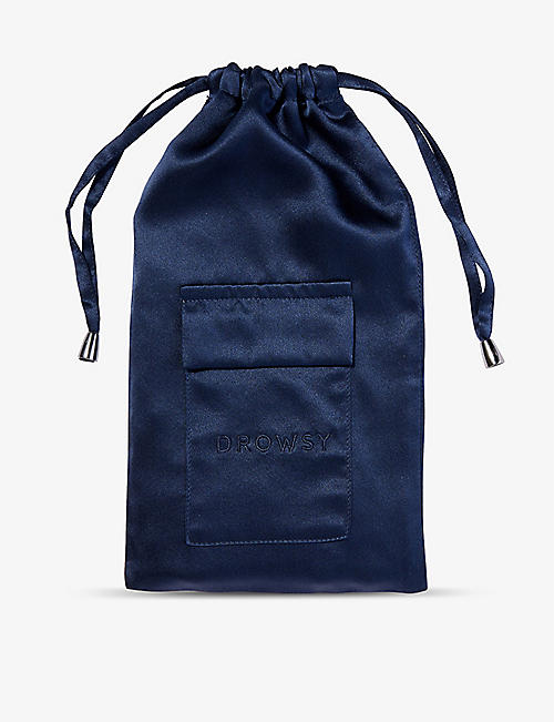 DROWSY SLEEP CO: Brand-embroidered flap-pocket silk pouch