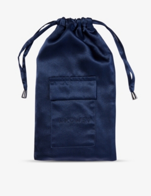 DROWSY SLEEP CO - Brand-embroidered flap-pocket silk pouch | Selfridges.com