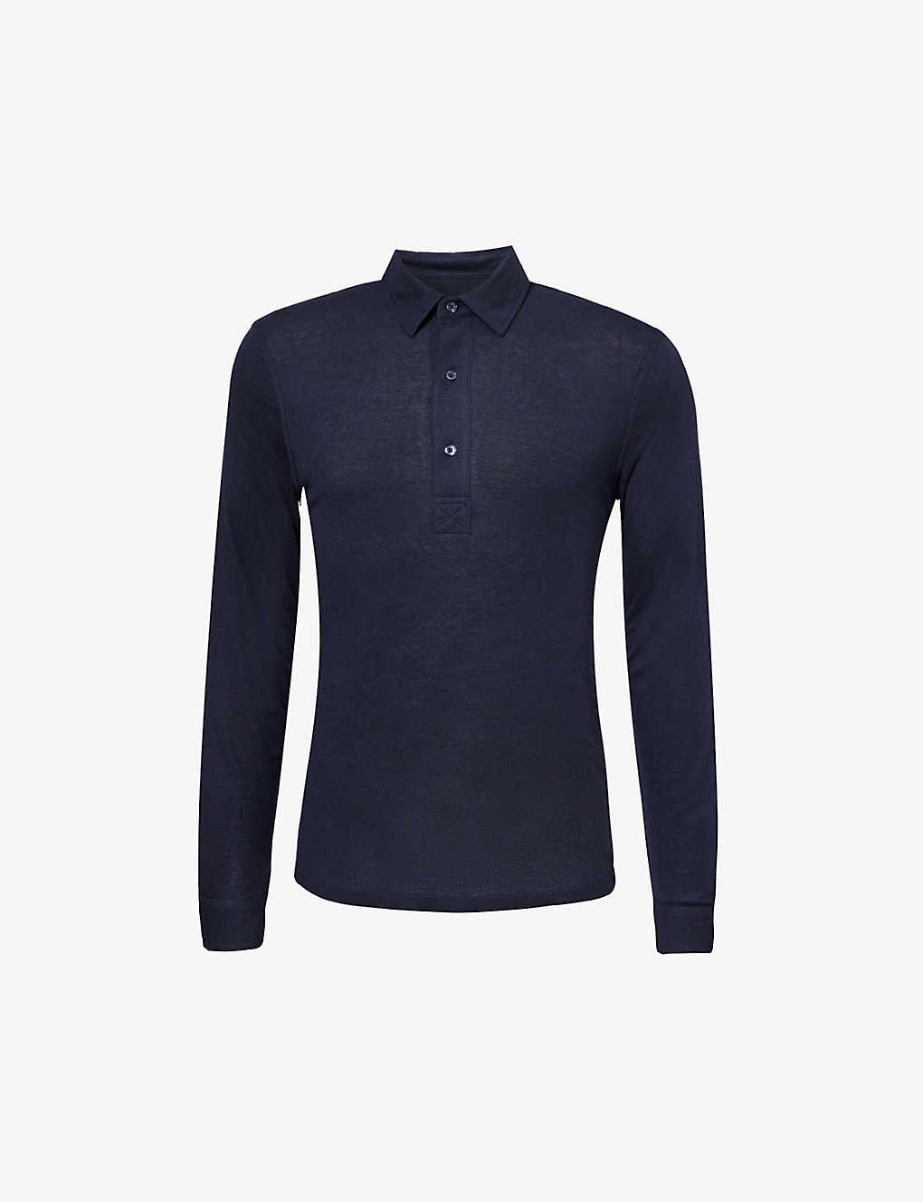 Orlebar Brown Mens Night Iris Sebastian Brand-patch Slim-fit Cotton And Stretch-knit Polo Shirt In Blue