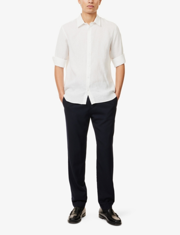 Giles long-sleeve linen shirt