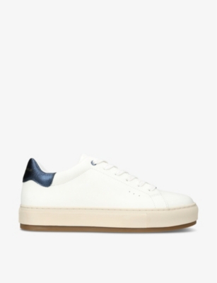 Kurt Geiger Laney 3 Logo-badge Leather Low-top Trainers In White/navy