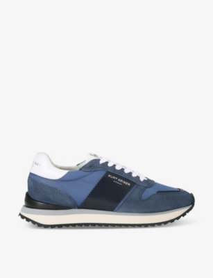 KURT GEIGER LONDON: Diego logo-embossed low-top leather trainers