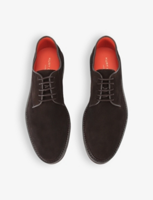 Kurt Geiger Suede Aiden Derby Shoes In Dark Brown