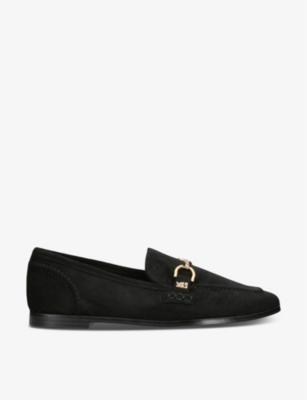 Shop Kg Kurt Geiger Womens Black Madeline Horse-bit Chain Fabric Loafers