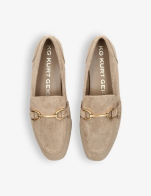 KG KURT GEIGER: Madeline horse bit chain suede loafers