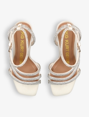 KG KURT GEIGER: Savanna embellished metallic sandals