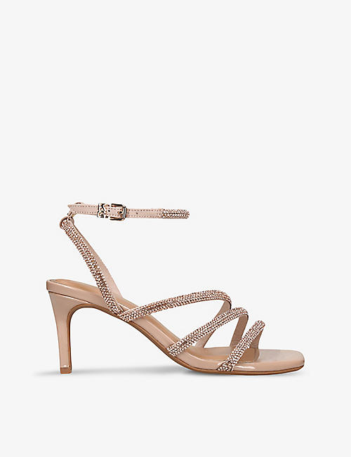 KG KURT GEIGER: Savanna Low embellished metallic sandals