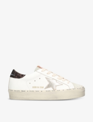 Golden Goose Hi Star 11271 Glitter-embellished Leather Low-top Trainers In White