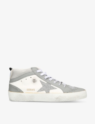 Golden Goose Mid Star 60467 Logo-print Leather Mid-top Trainers In Grey/other