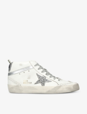 GOLDEN GOOSE: Golden Goose Mid Star 80185 logo-print leather mid-top trainers