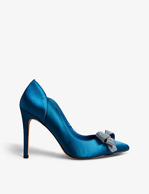 TED BAKER: Orlilas bow-embellished satin heeled shoes
