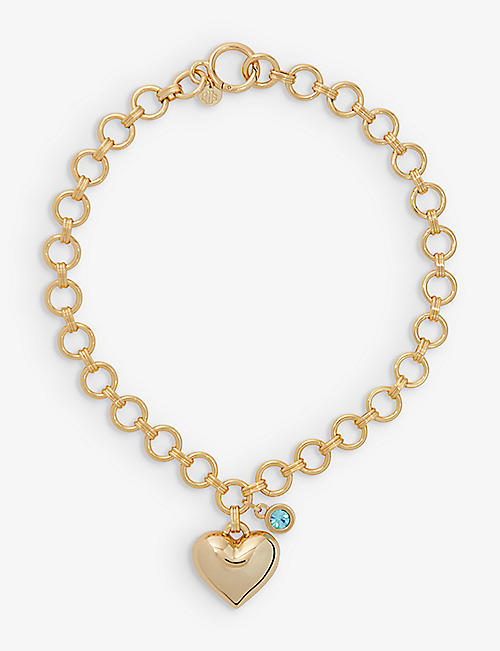 MAJE: Big Heart yellow-gold brass pendant necklace