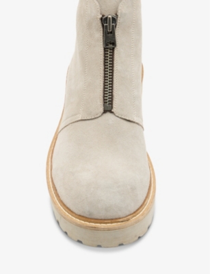 ALLSAINTS: Master zip-up suede ankle boots