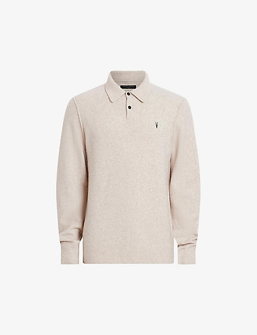 ALLSAINTS: Statten logo-embroidered regular-fit organic-cotton polo