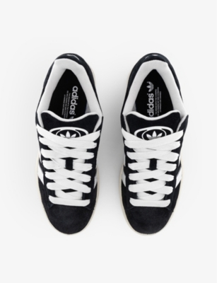 Campus brand-stripe suede low-top trainers