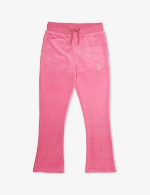 JUICY COUTURE: Diamante-embellished flared-leg stretch-velour jogging bottoms 7-16 years