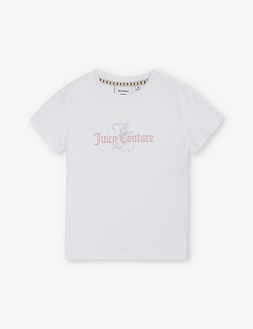 JUICY COUTURE: Diamante-embellished short-sleeve cotton-jersey T-shirt 7-16 years