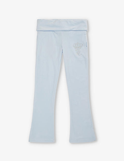 JUICY COUTURE: Diamante-embellished low-rise stretch-woven jogging bottoms 7-16 years