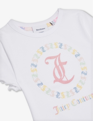 Shop Juicy Couture Logo-print Cotton-jersey T-shirt 7-16 Years In Bright White
