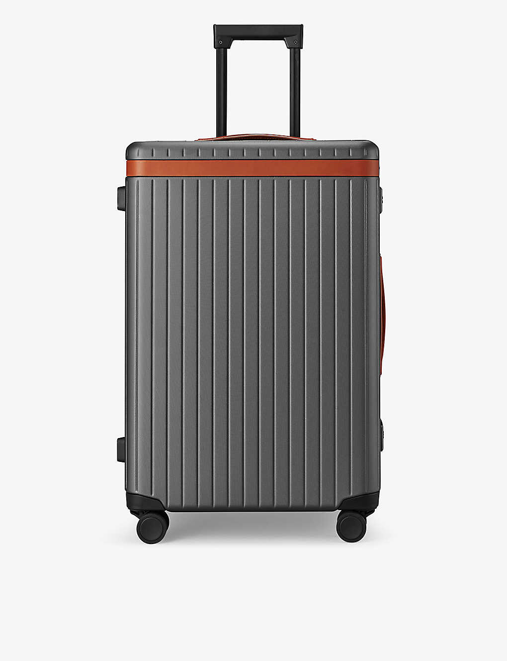 Carl Friedrik The Check-in Hard-shell Suitcase In Cognac/grey